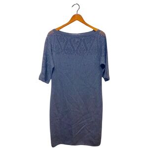 St. John Womens Black Crew Neck Knitted Mini Dress Sz 6